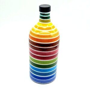 Muraglia Frantoio Antico Handmade Italian Rainbow Stripe Ceramic Jar